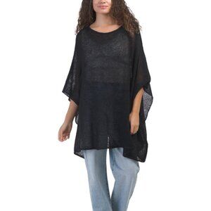 NEW ZARA Wool Blend Poncho Cardigan black for women 164mn